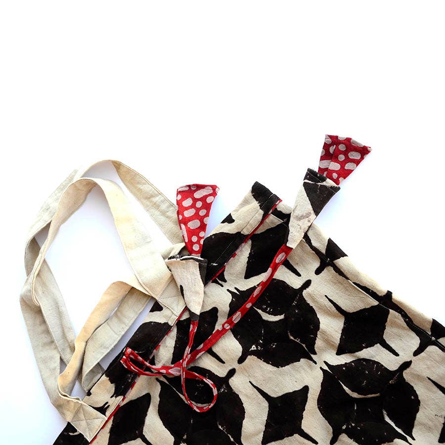 Large Organic Cotton Block Printed Bag