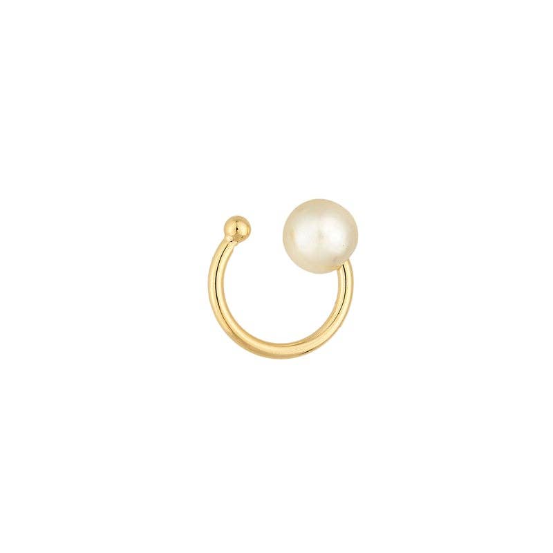 Delicate Pearl Ear Cuff in 18k Gold Filled