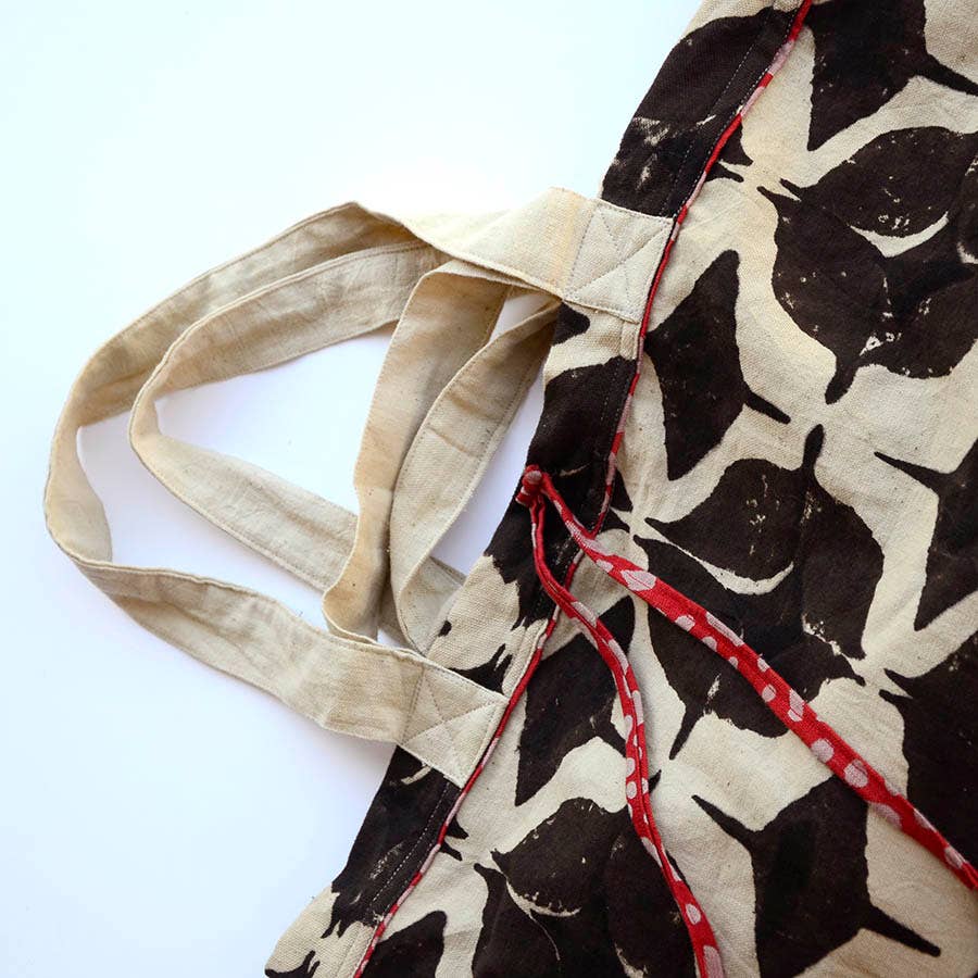 Large Organic Cotton Block Printed Bag