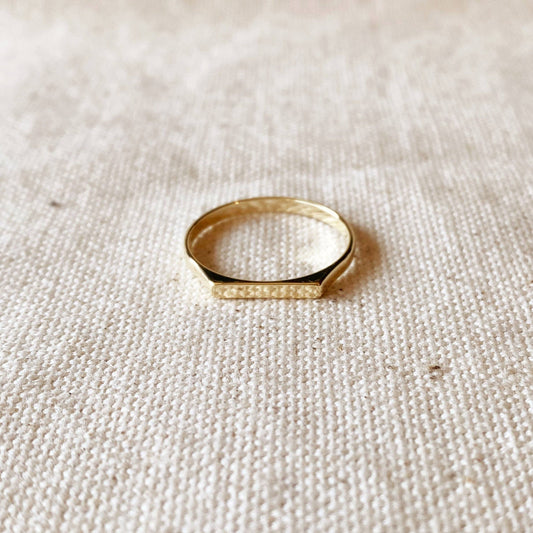 18k Gold Filled Flat Top Ring: 6