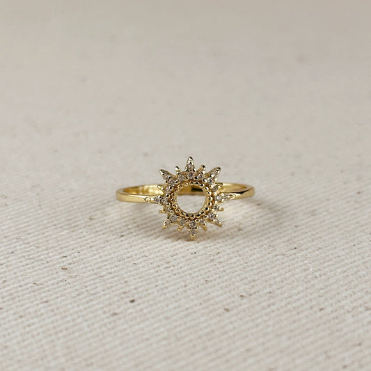 18k Gold Filled Round Sun Ring