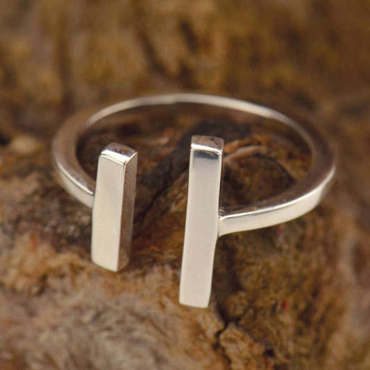 Adjustable Bar Ring - Sterling Silver