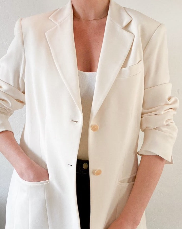 Vintage Ivory Silk Blazer