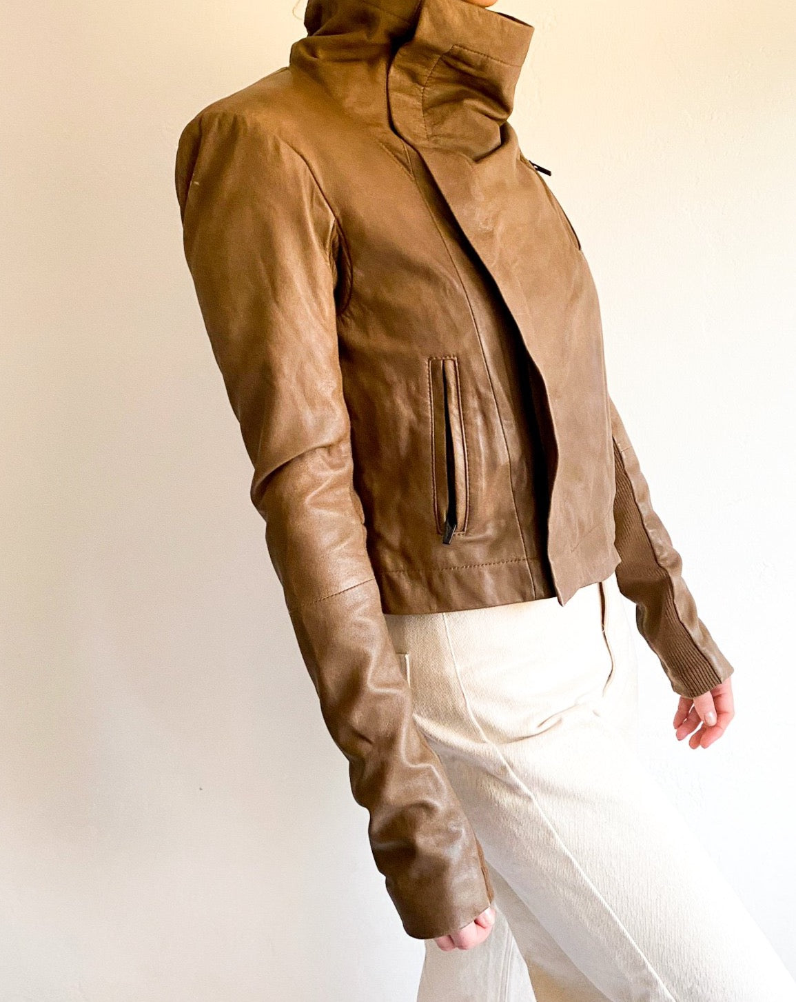 Veda Max Classic Small Leather Jacket with Suede newest