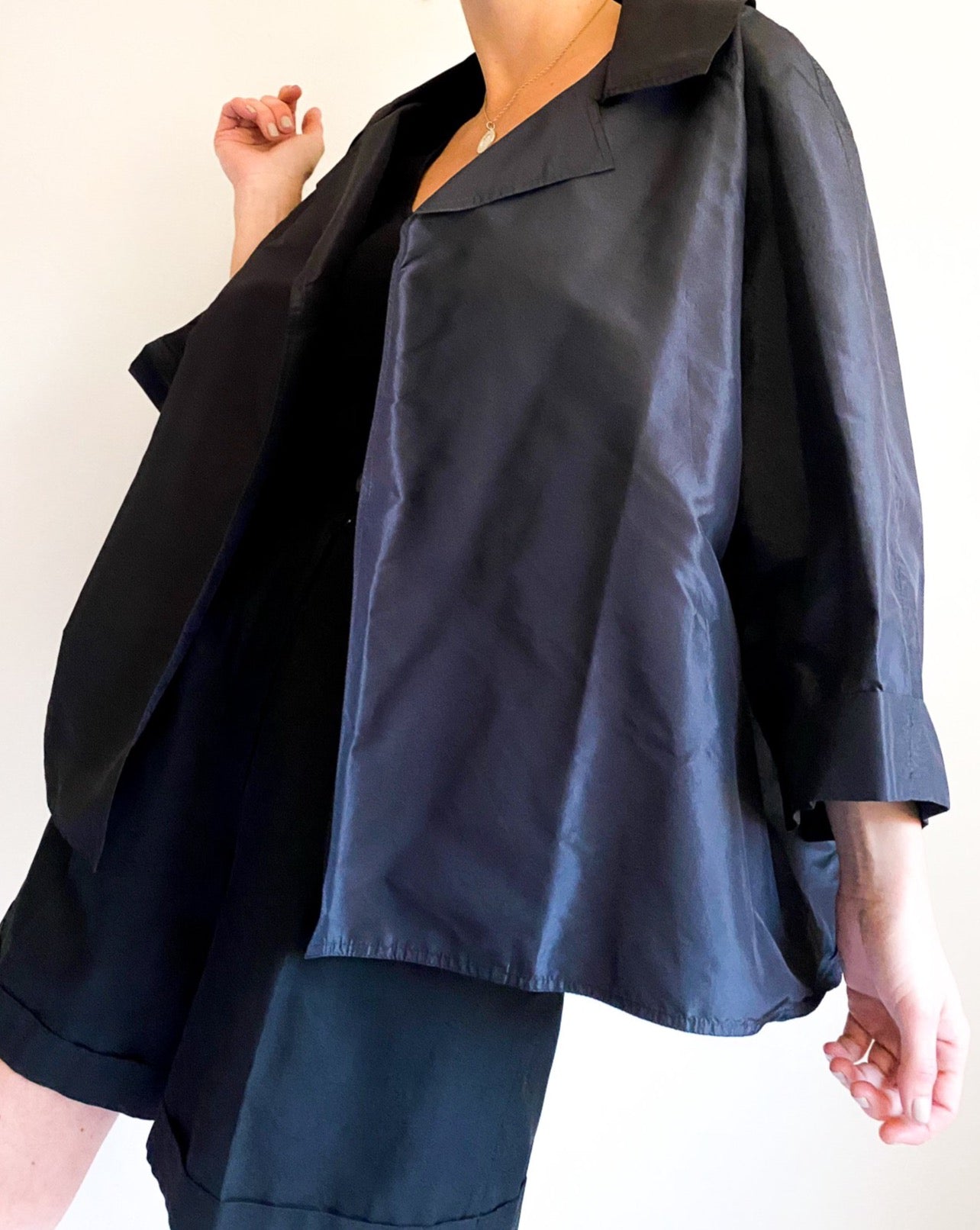 Vintage Zoran Black Silk Jacket