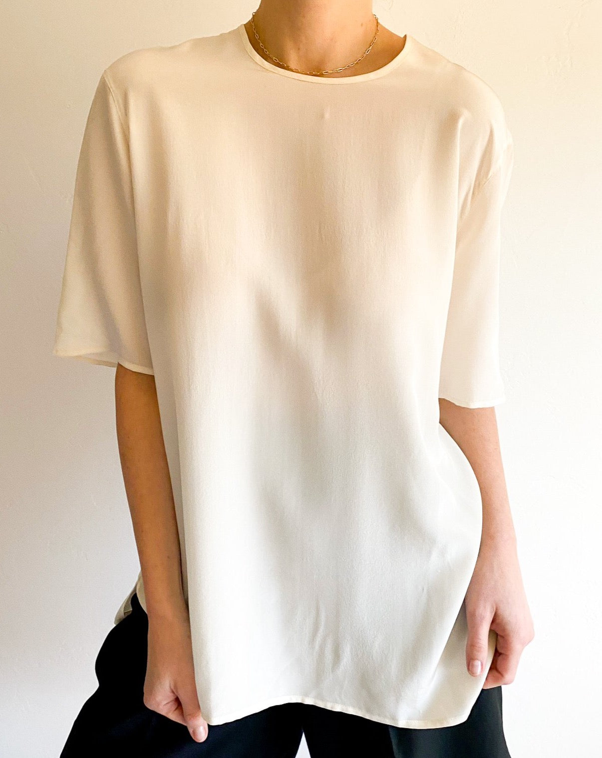 Vintage Valentino Ivory Silk Blouse