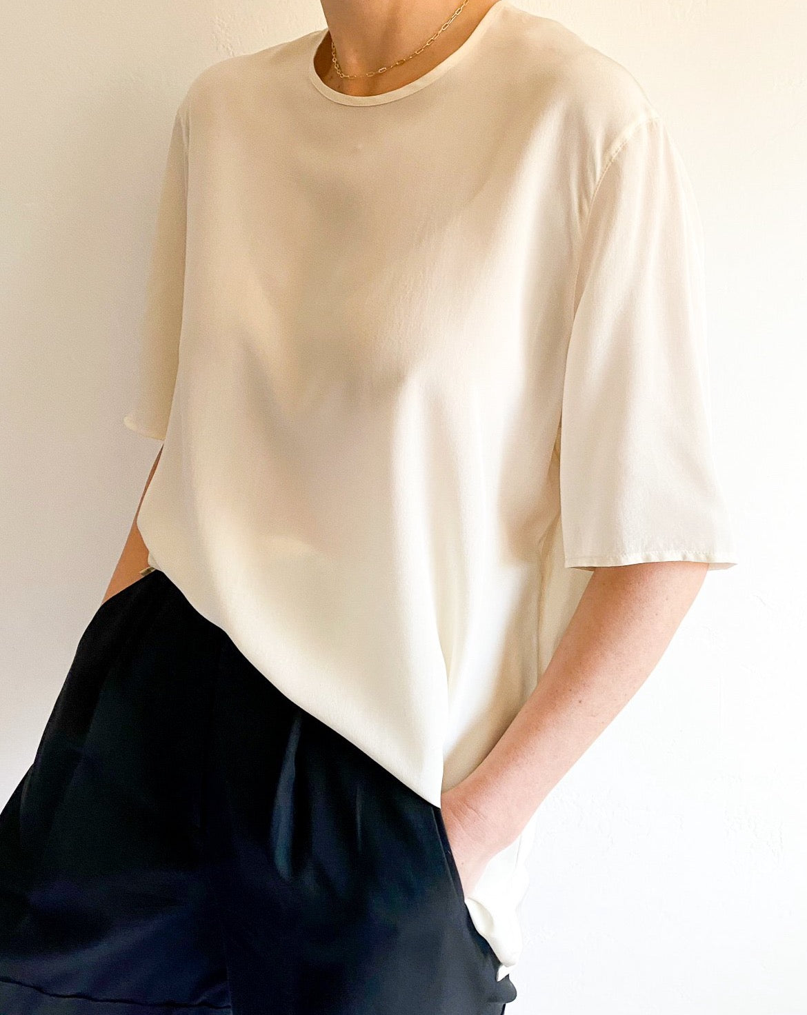 Vintage Valentino Ivory Silk Blouse